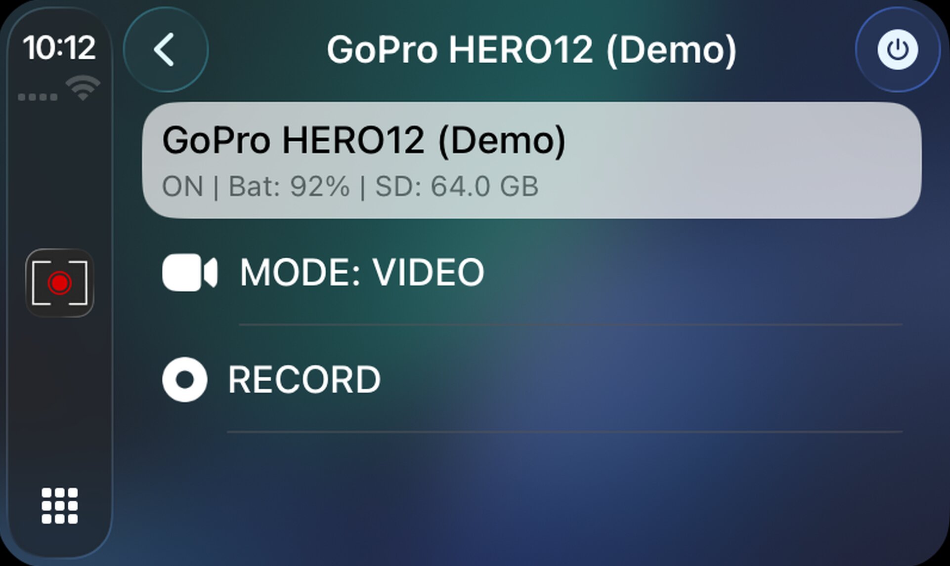 GoPro Remote CarPlay Screen 1